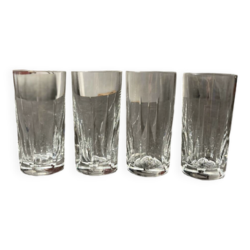Série de 4 verres à orangeade estampillés cristal saint louis