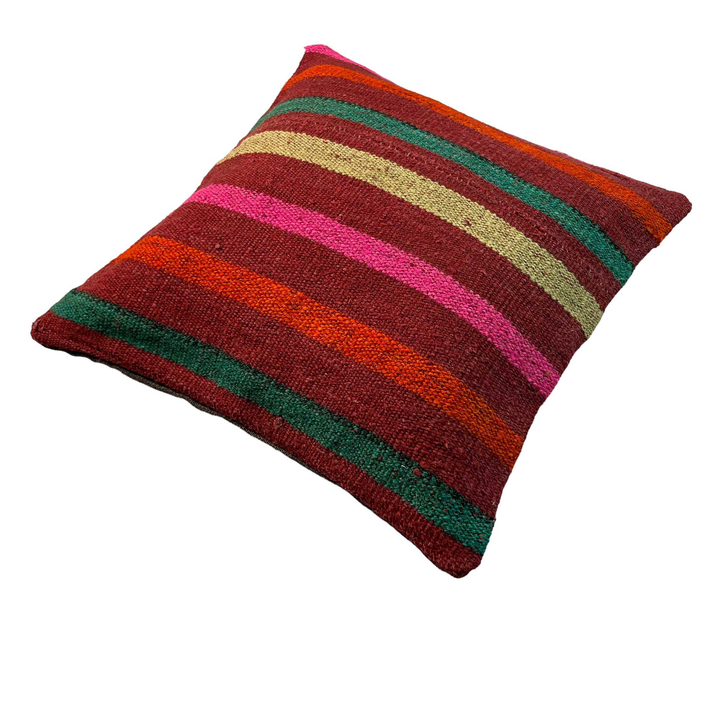 Vintage turkish kilim cushion cover , 40 x 40 cm