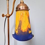 Art Deco brass and glass desk lamp signed "Frères Muller", 1920s