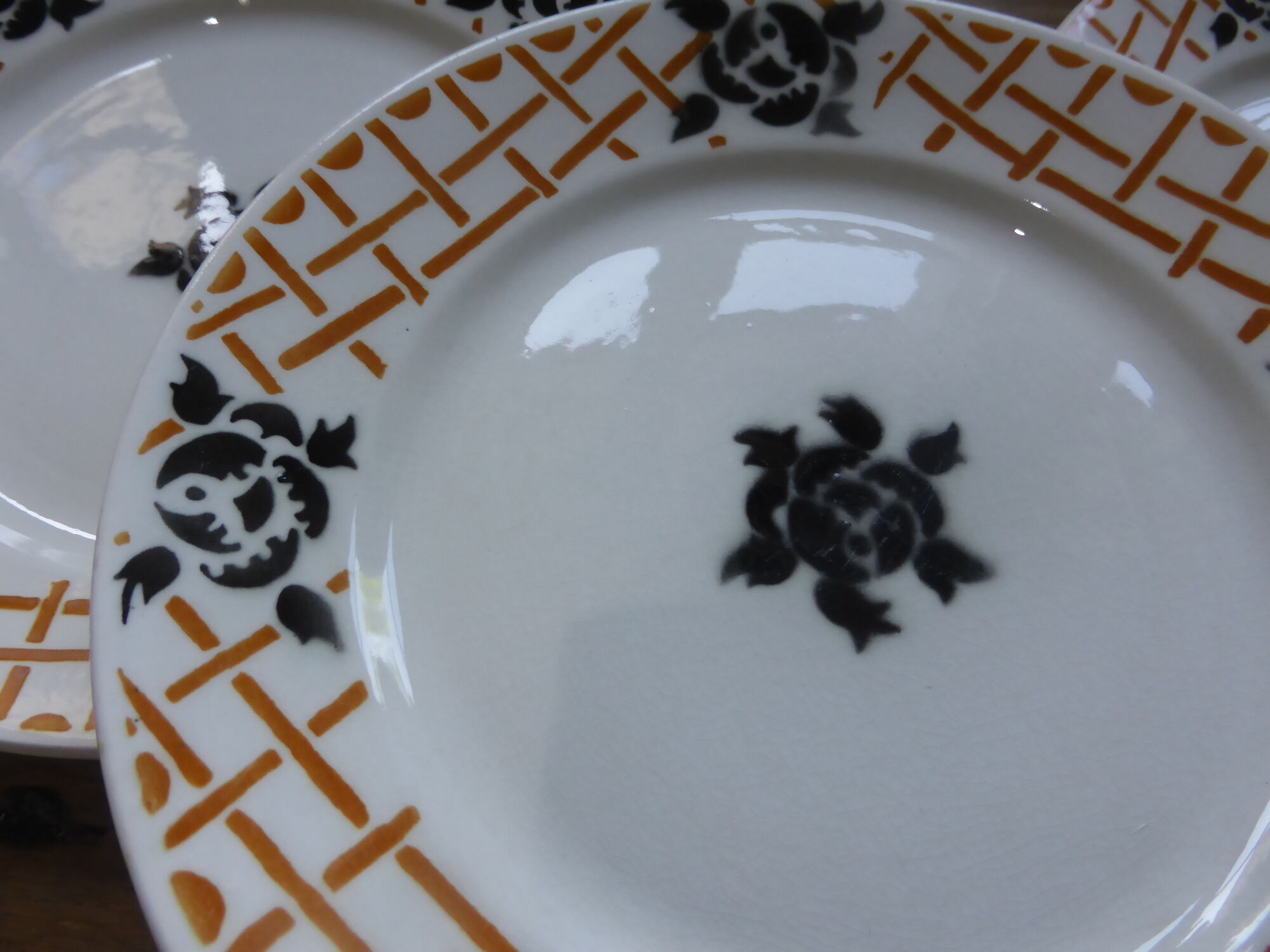 4 flat plates of Badonviller porcelain model Roscoff 2008105