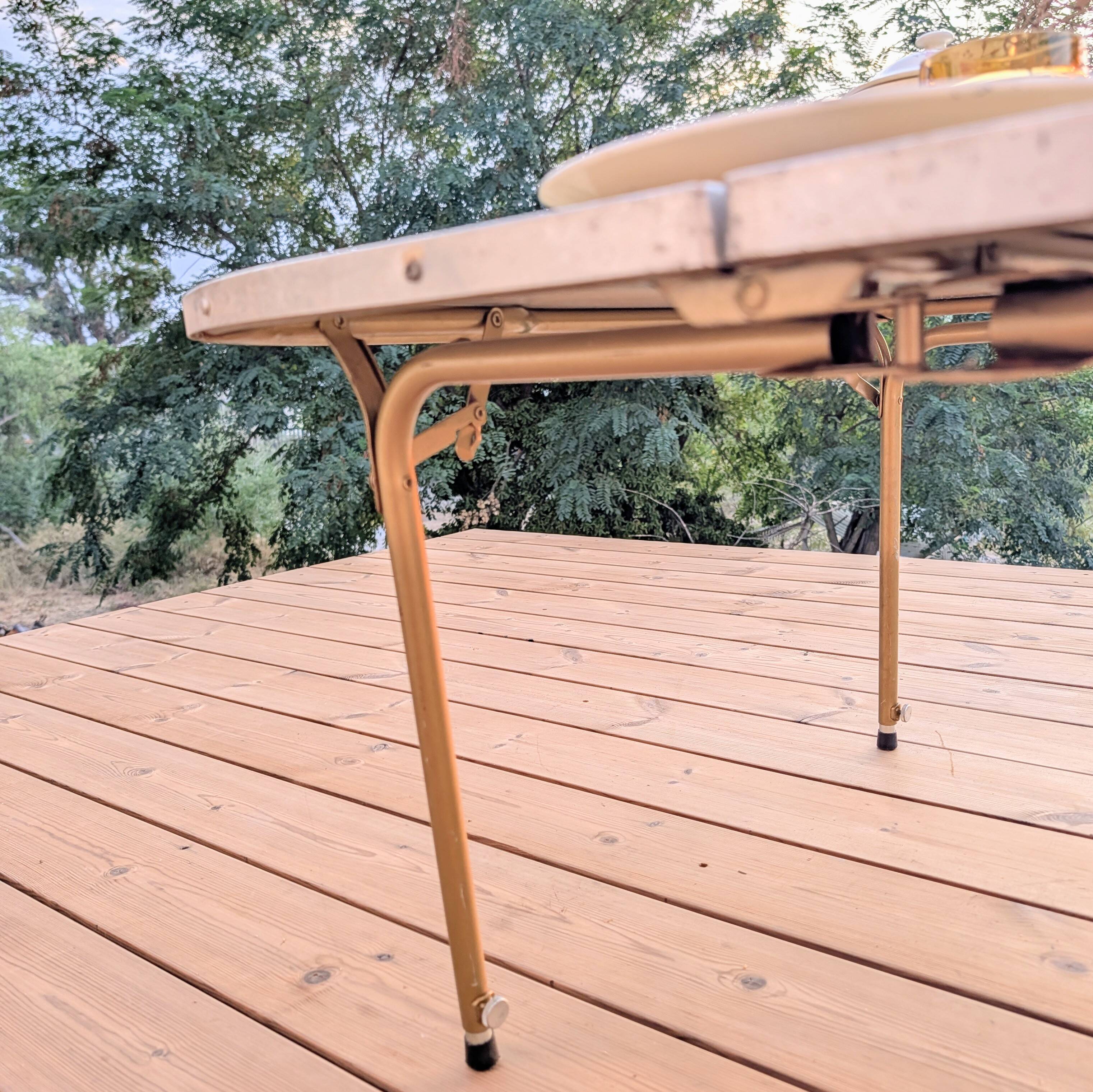 Vintage oval camping folding table