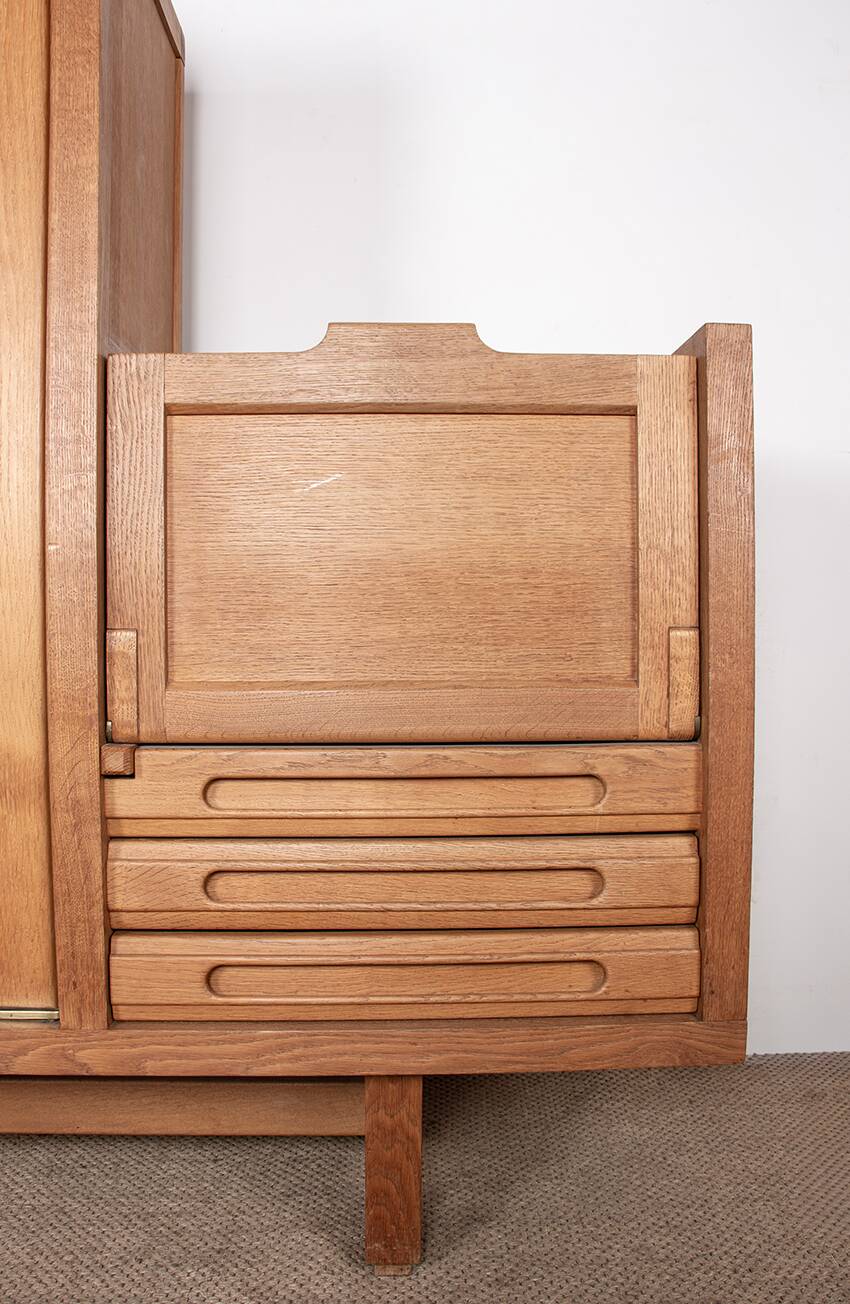 Solid oak buffet and faience, Guillerme and Chambron for your home,