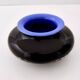 Postmodern Iridescent Black and Cornflower Blue Cased Glass Vase, Italy