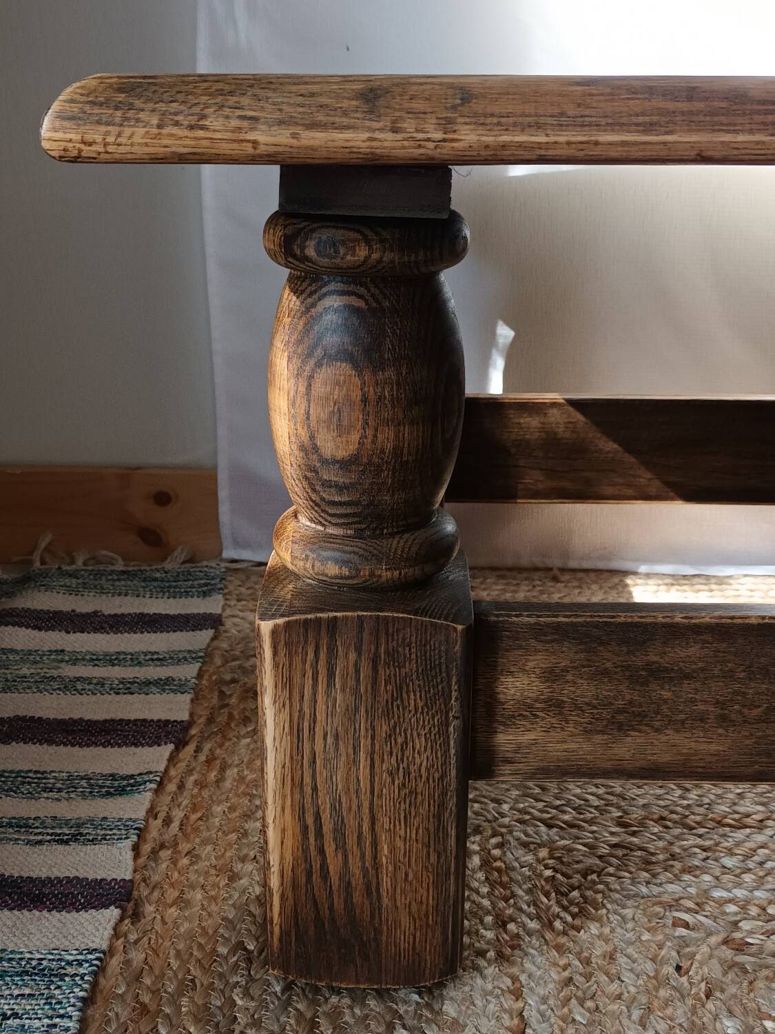 Vintage Brutalist Solid Oak Coffee Table