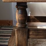 Vintage Brutalist Solid Oak Coffee Table
