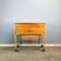 Wheeled sewing box, pear wood, beech, wicker, 1960s