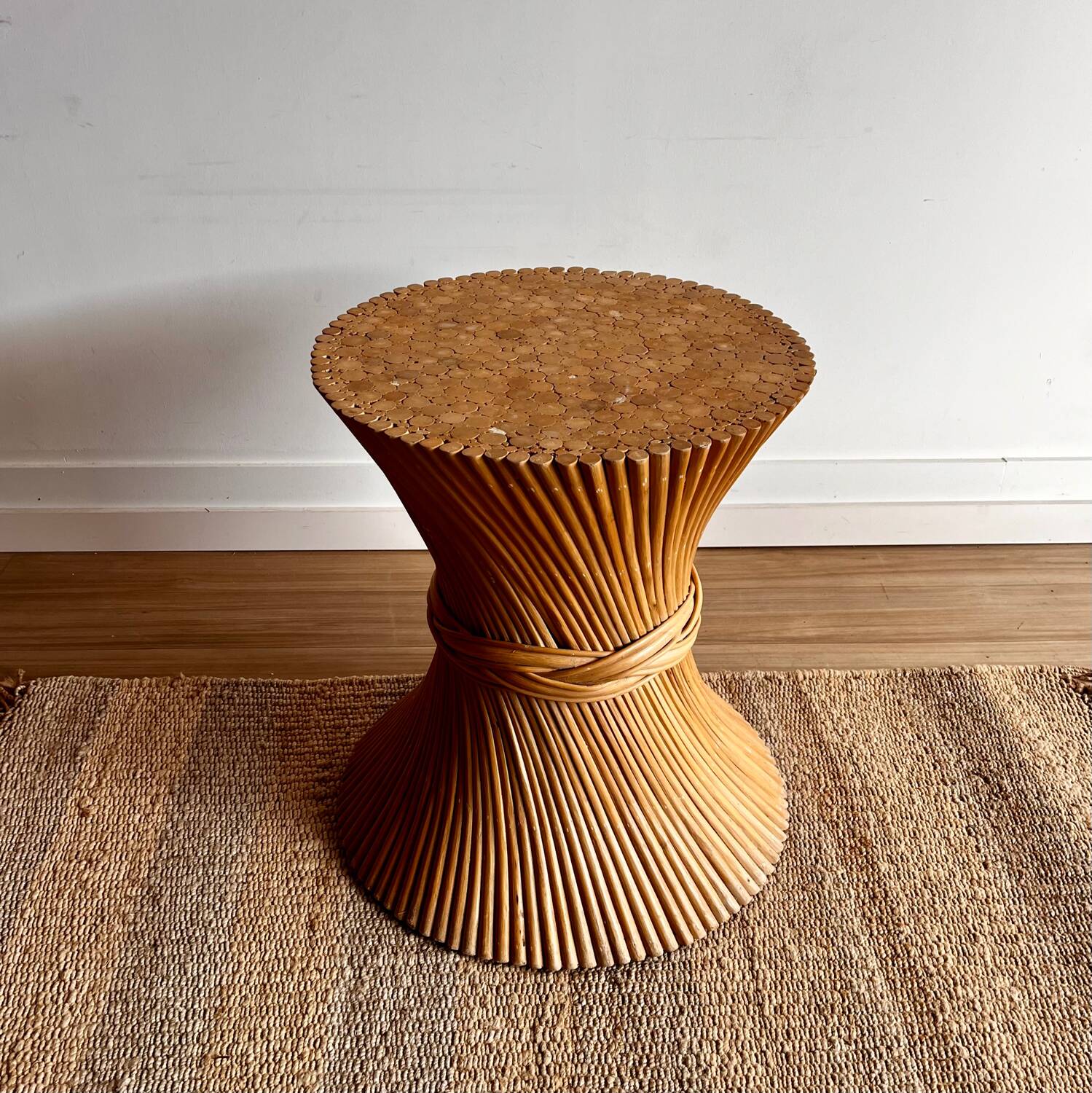 Table à manger McGuire en rotin et bambou « Gerbe de blé »