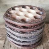 6 glazed ceramic snail plates