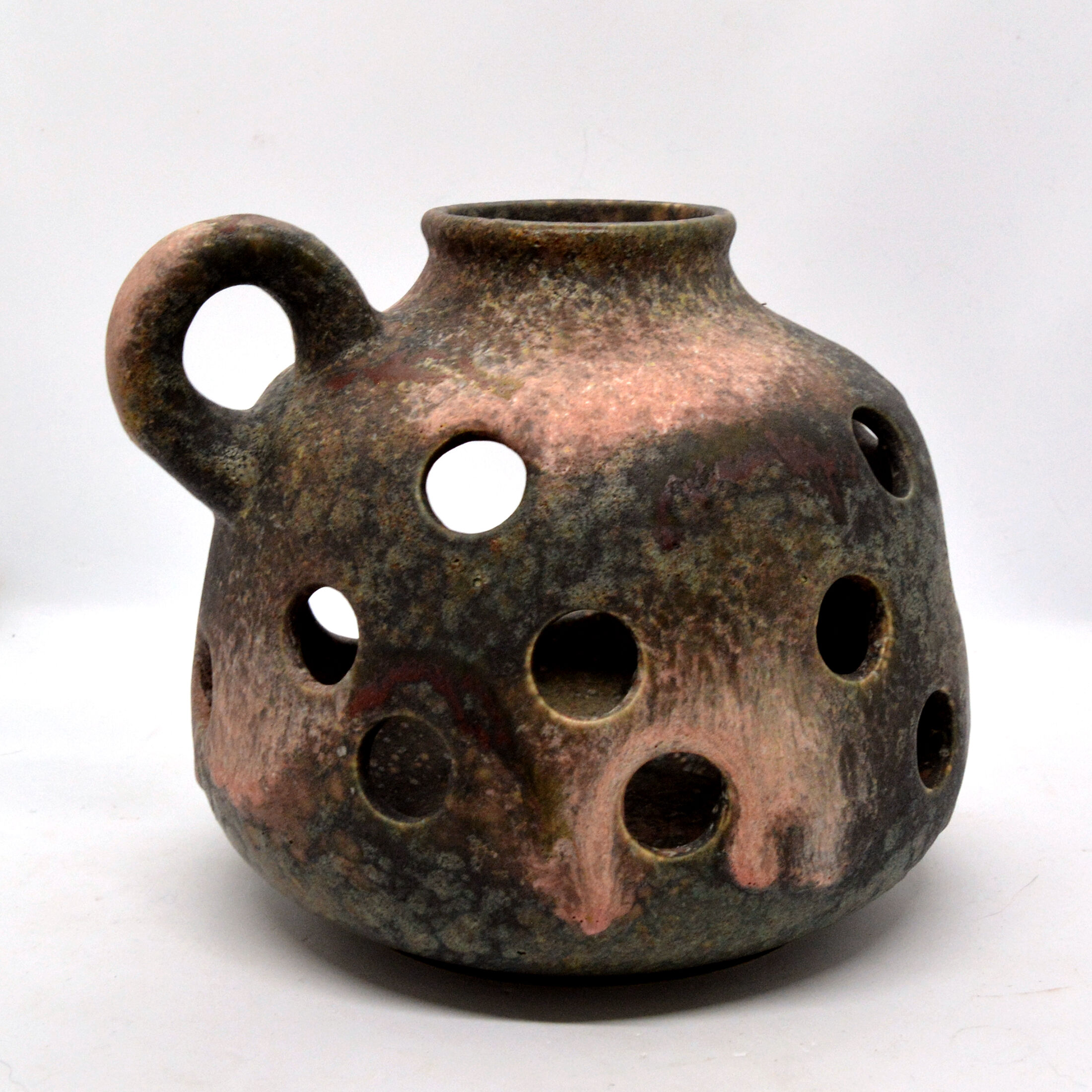 1970s organic modern ceramic oil chimney, Ruscha Art, Germany