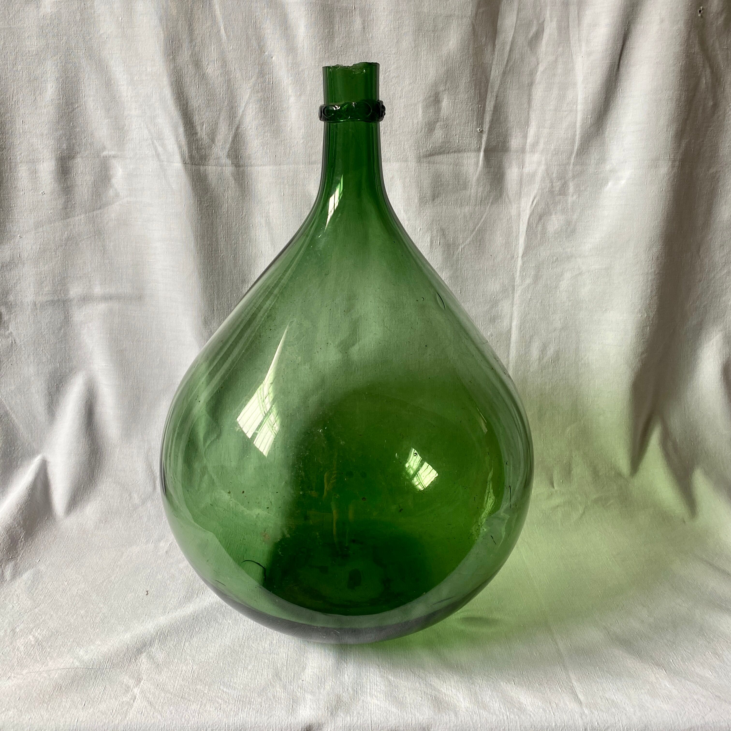 Old Lady Joan in green glass
