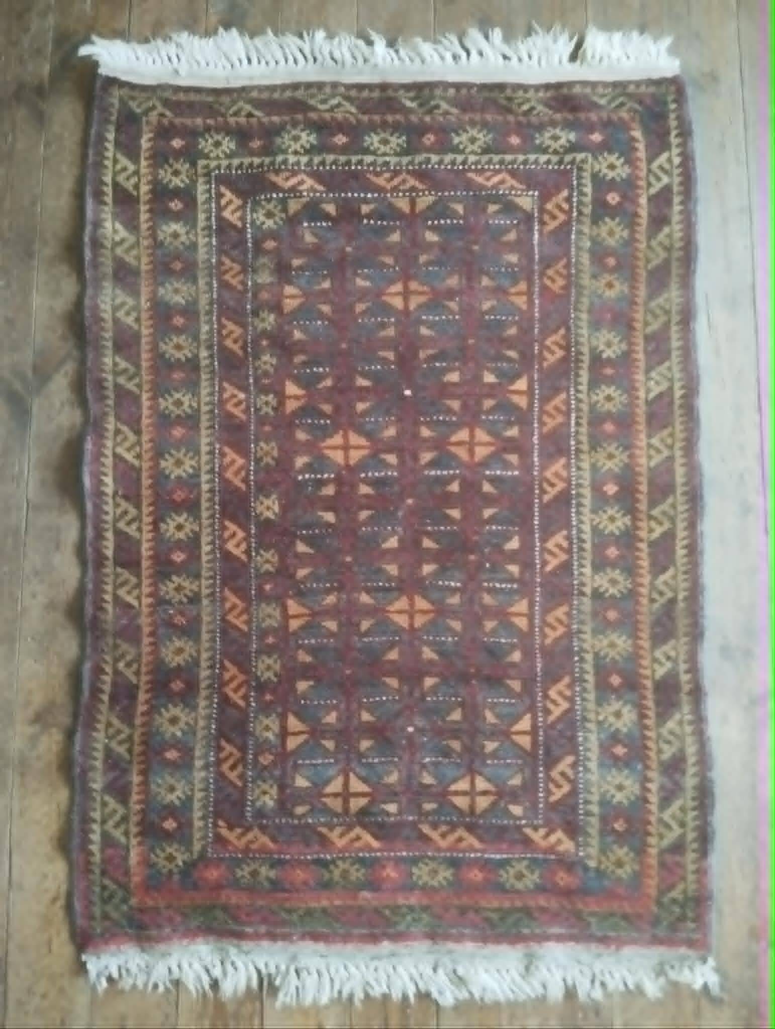 Handmade Afghan Belouch rug 126x86cm