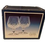 2 crystal cognac glasses