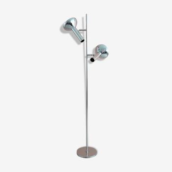 Adjustable Chrome Koch & Lowy OMI Floor Lamp, 1970's.