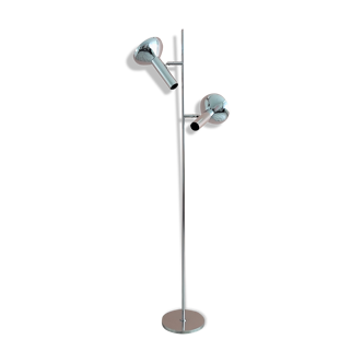 Adjustable Chrome Koch & Lowy OMI Floor Lamp, 1970's.