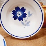 Set 6 assiettes creuse bleues dépareillées