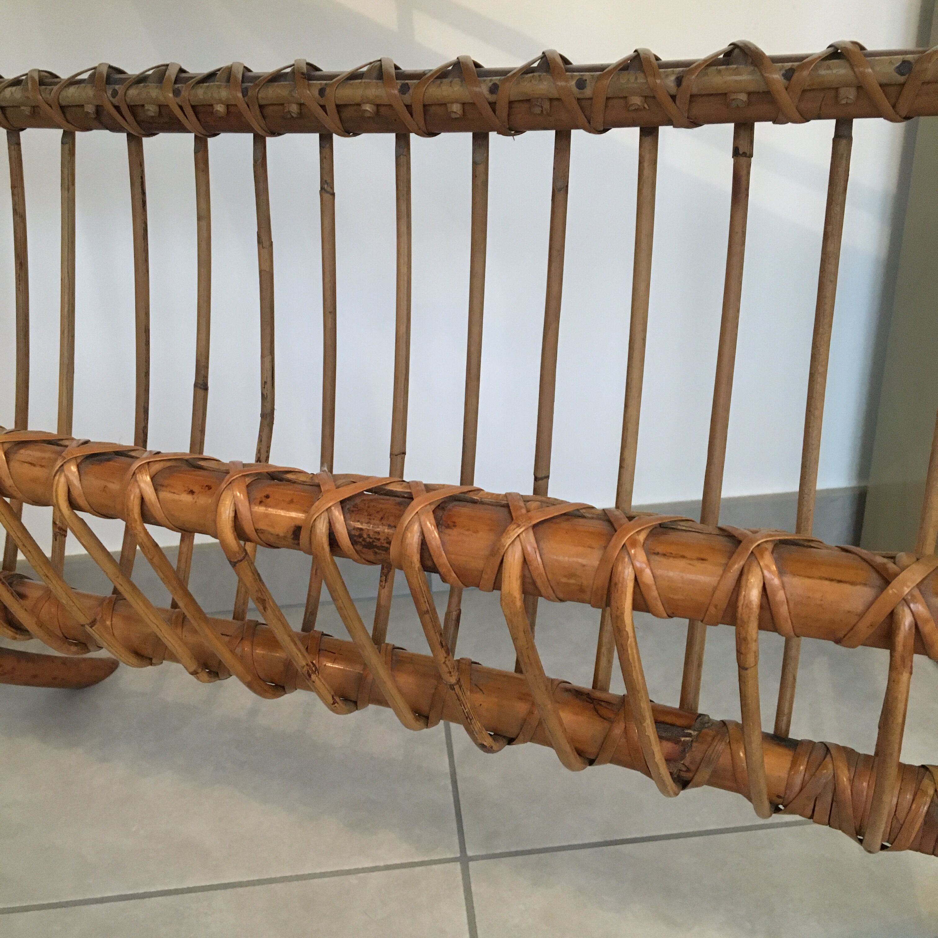 Rattan and leather booster desk