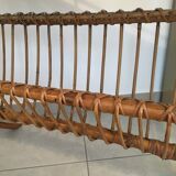 Bureau d'appoint rotin & cuir