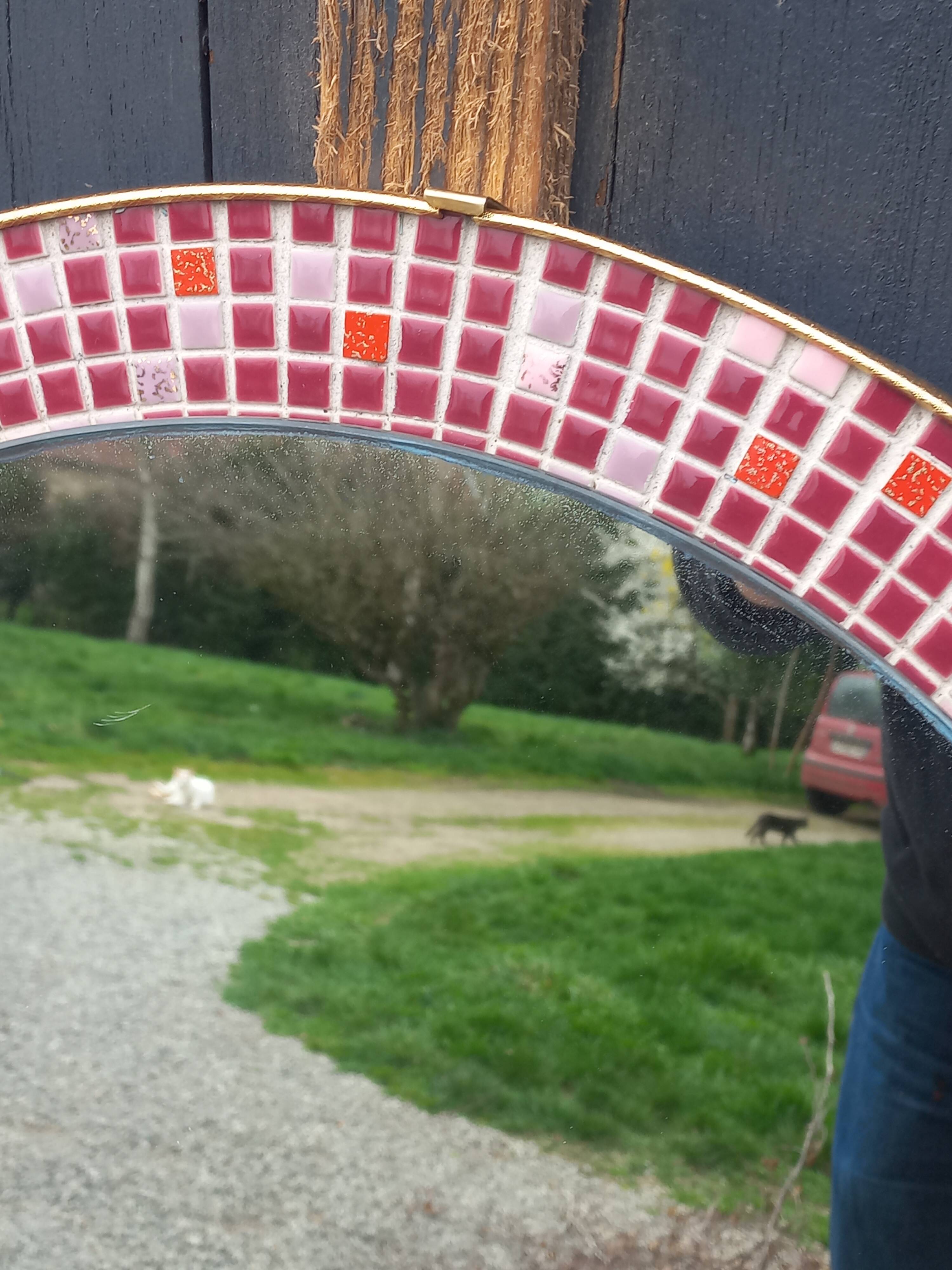 Vintage ceramic mirror from the 1960s.