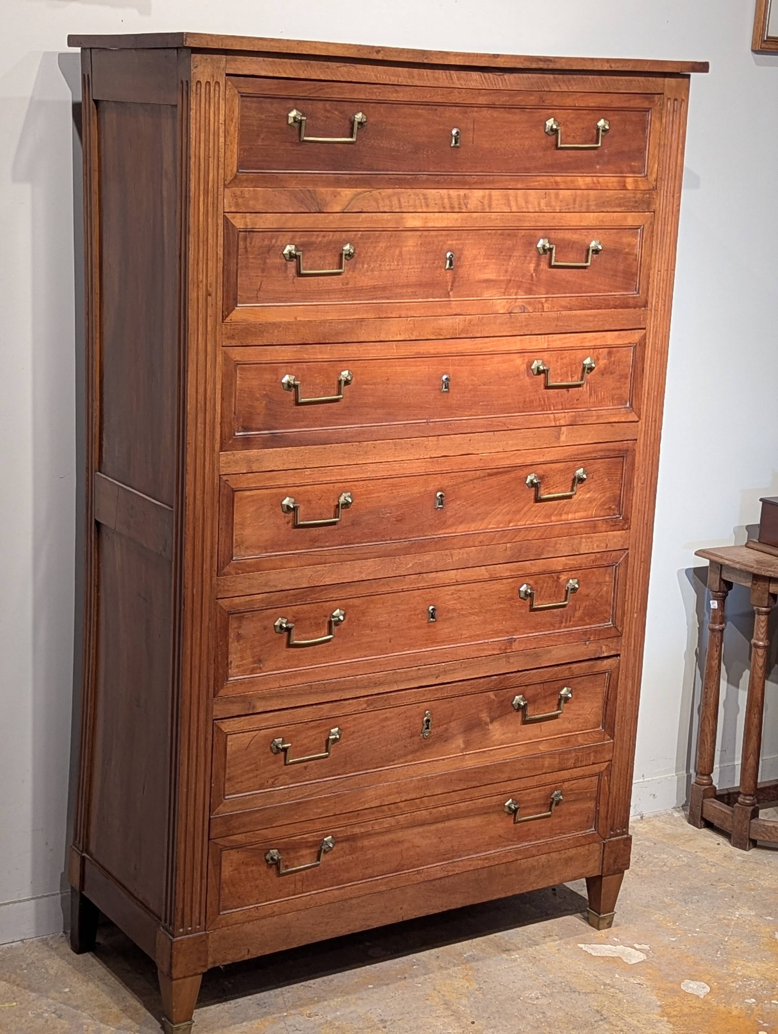 Late 19th century walnut chest of drawers