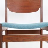 Reupholstered mid-century teak chair / Danish modern design / wool felt / 1960s