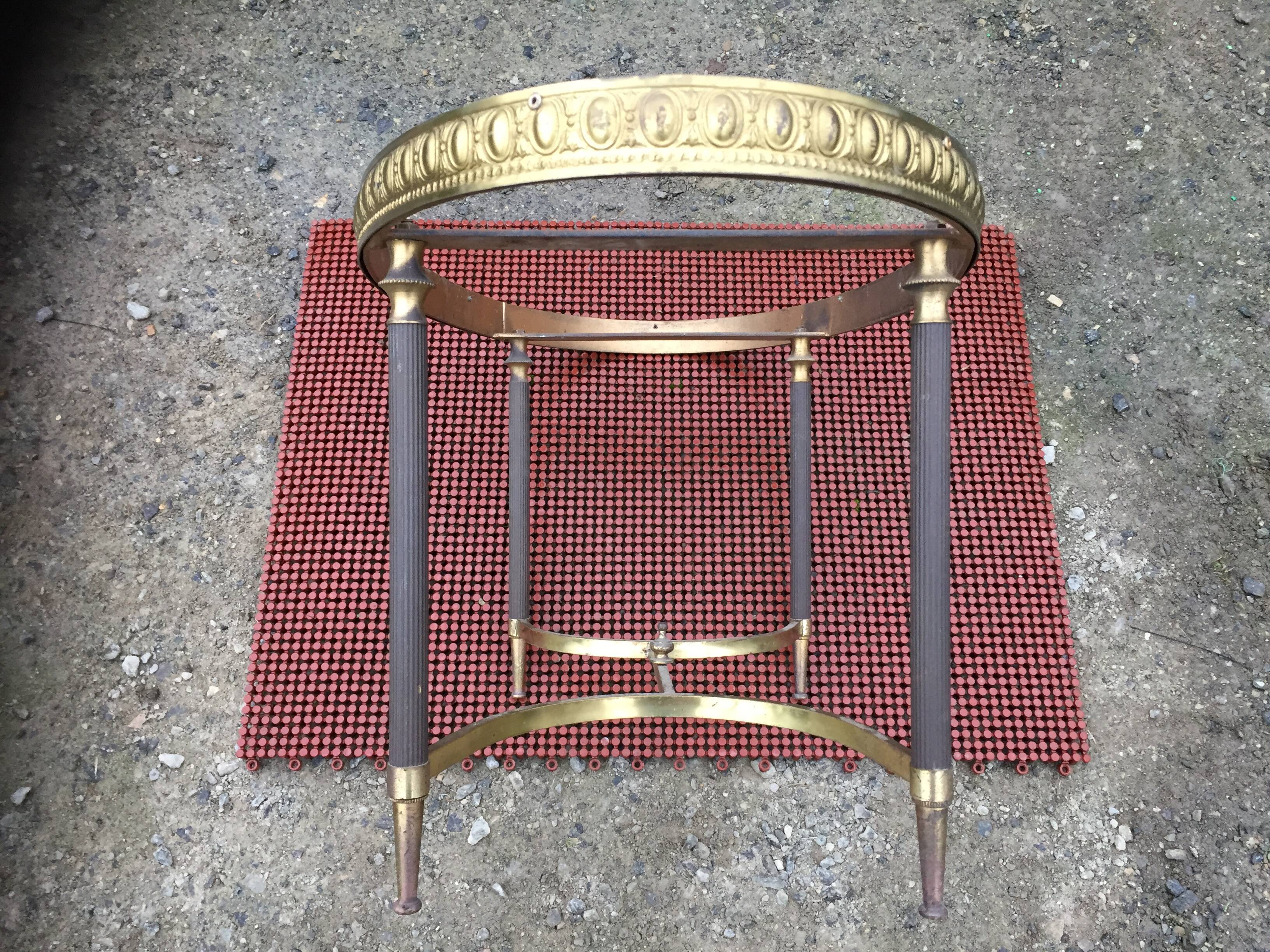Vintage brass coffee table and oval alabaster top.