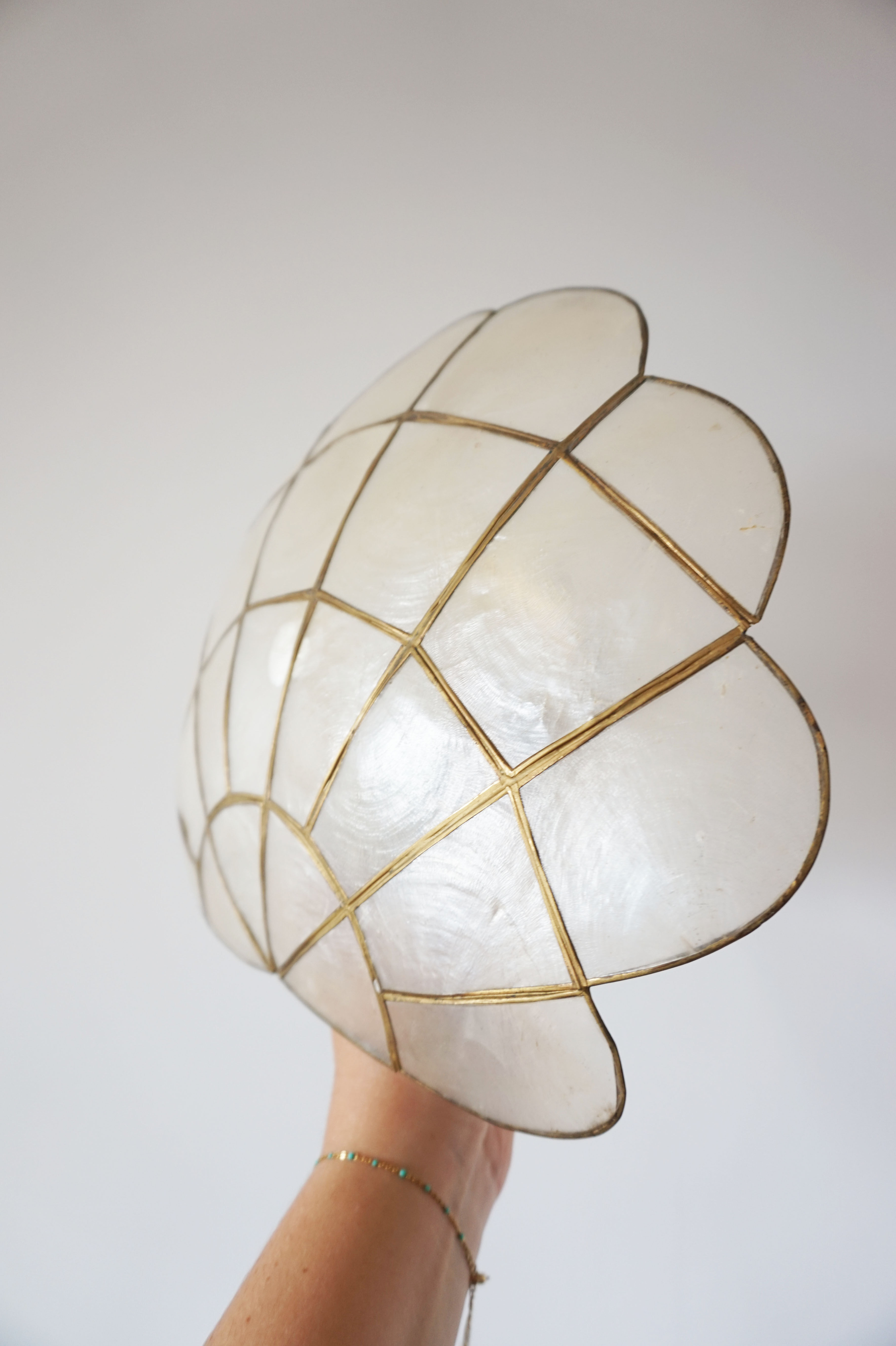 Vintage mother-of-pearl shell sconce