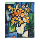 Modern bouquet and stained glass, knife oil signed