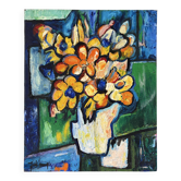 Modern bouquet and stained glass, knife oil signed
