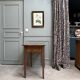 Small antique desk on wheels