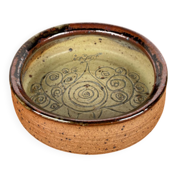 Bol danois de poterie de studio moderne du milieu du siècle par Bente Lemche, années 1960