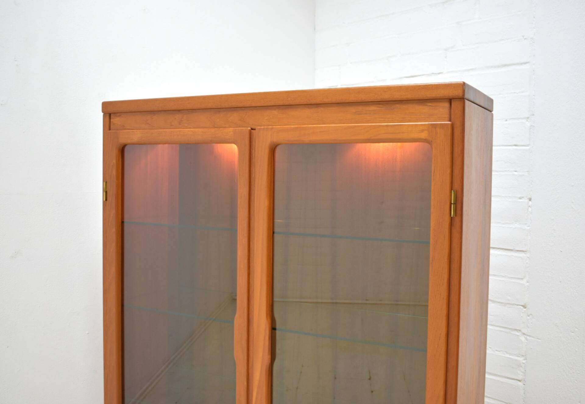 Danish solid teak display cabinet 1960s Scandinavian vintage