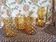 Set of 5 vintage glasses in amber yellow glass pernod france 2 assorted models