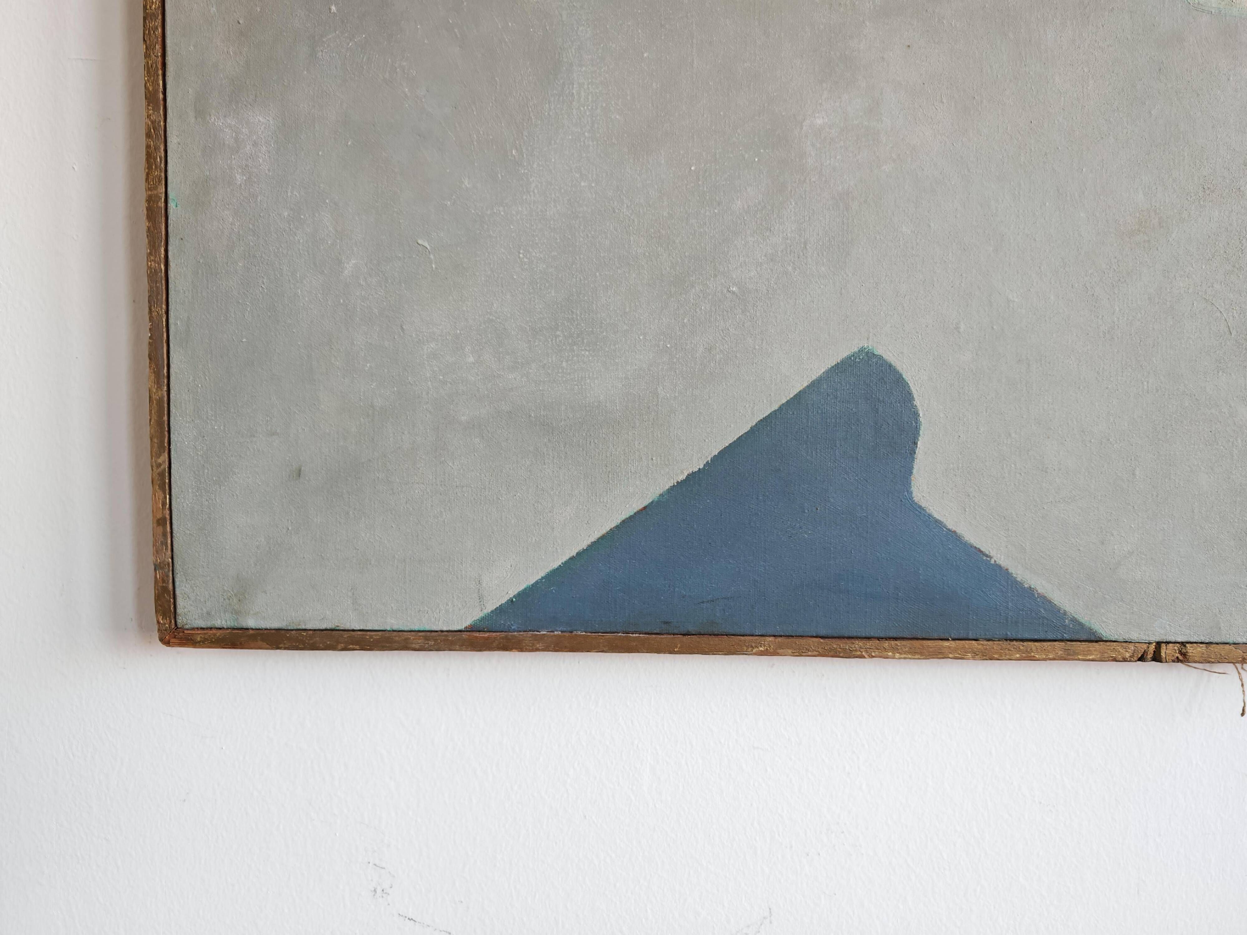 Abstract modernist oil painting by Zvonko Musulin 1974