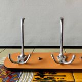 Portemanteau vintage en Formica orange - 4 crochets