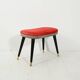 Scandinavian stool with red velvet and brass