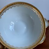 6 cups and golden porcelain saucers
