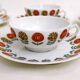 Set de 6 tasses & soucoupes porcelaine 1970'