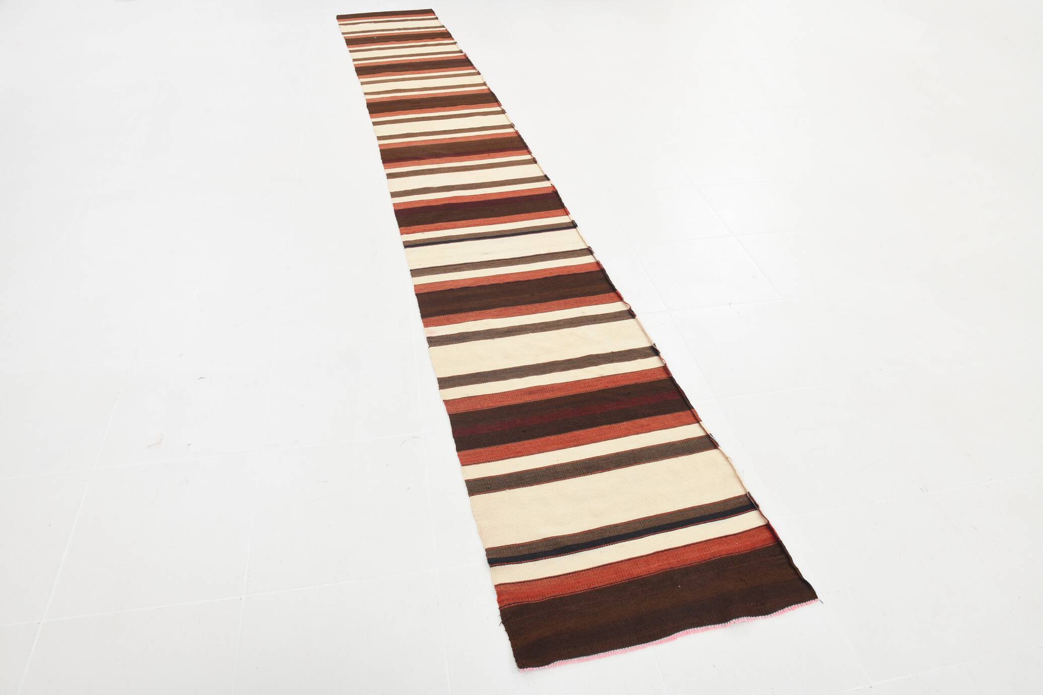 2x15 Rare Size Kilim Runner Rug, Turkish Kilim Runner, 64x457Cm