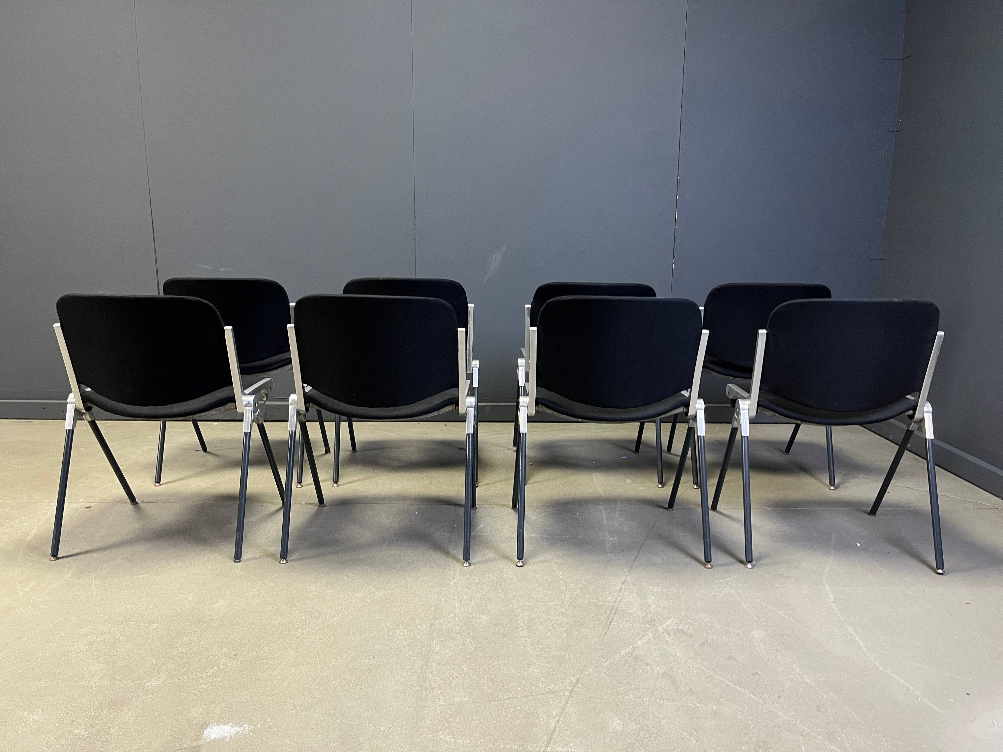 Vintage Italian stackable dining chairs in the style of Castelli, set of 8.