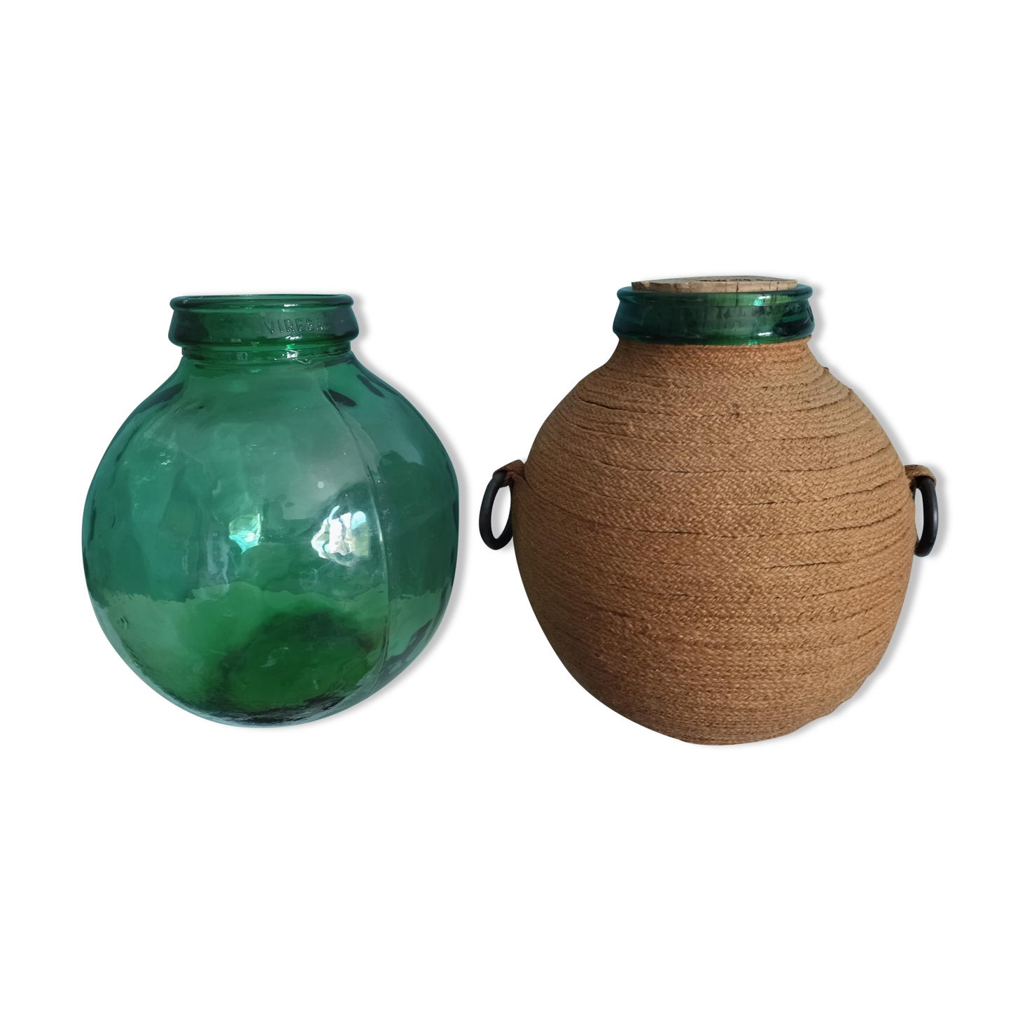 Lot of 2 vintage dame jeanne