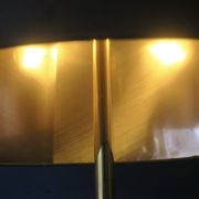 Danish teak floor lamp with brass tripod foot, 1960s
