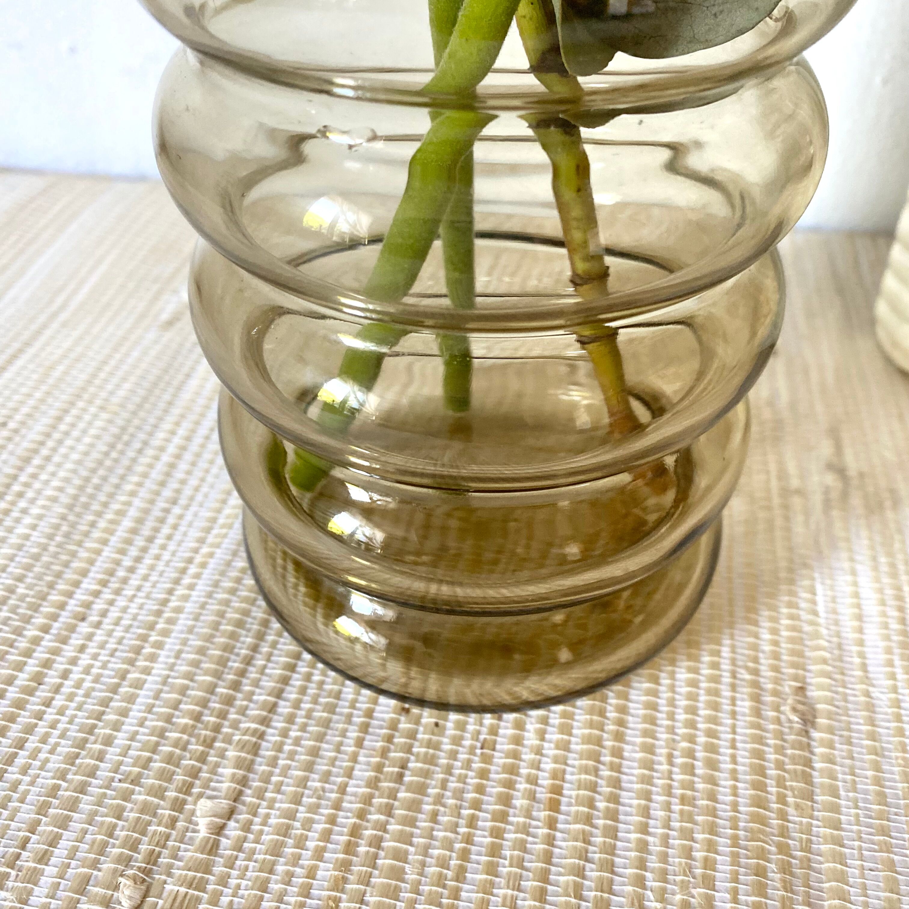 Vintage vase high in smoked glass
