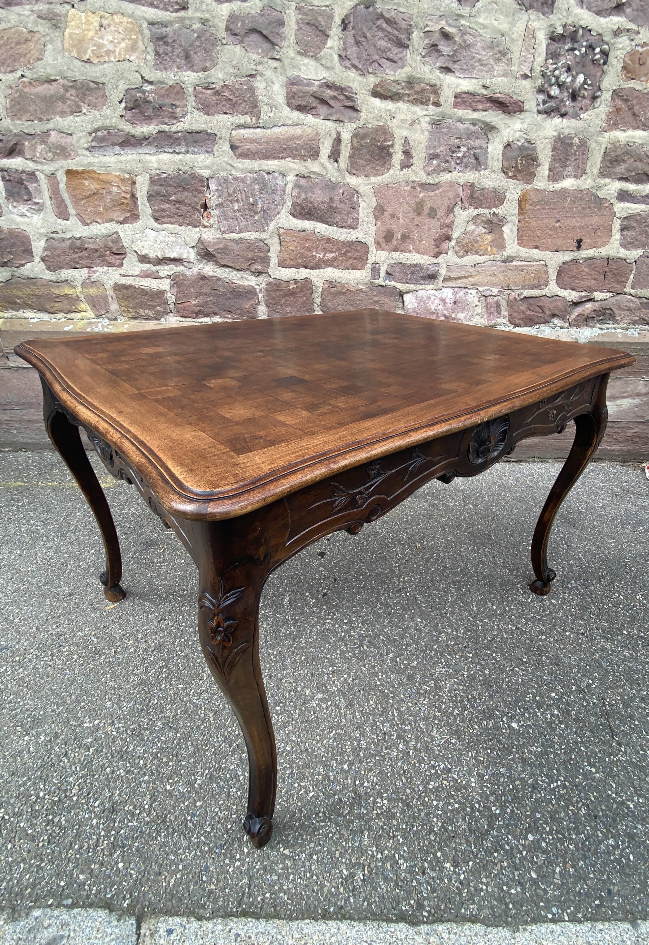 Rocaille louis xv style desk table in walnut provence 1920s