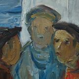 Fishermen, 1960s, oil on canvas, framed, Einar Emland (1916-1994)