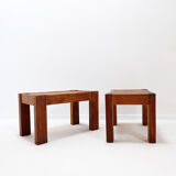 Pair of rustic side tables / bedside tables - 1960s