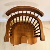 Solid wood chair with armrests