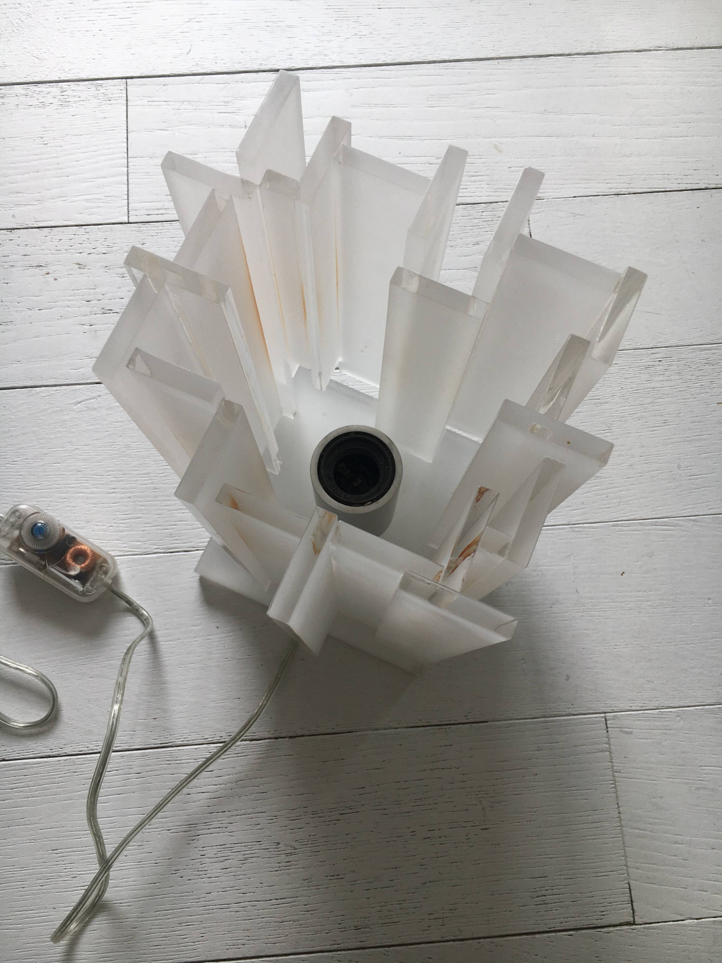 Gerhard Berg. Table lamp, "berg table", northern lighting, 1990s/2000s, plexiglass.