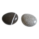 2 boxes in lithographed sheet metal in the shape of a pebble