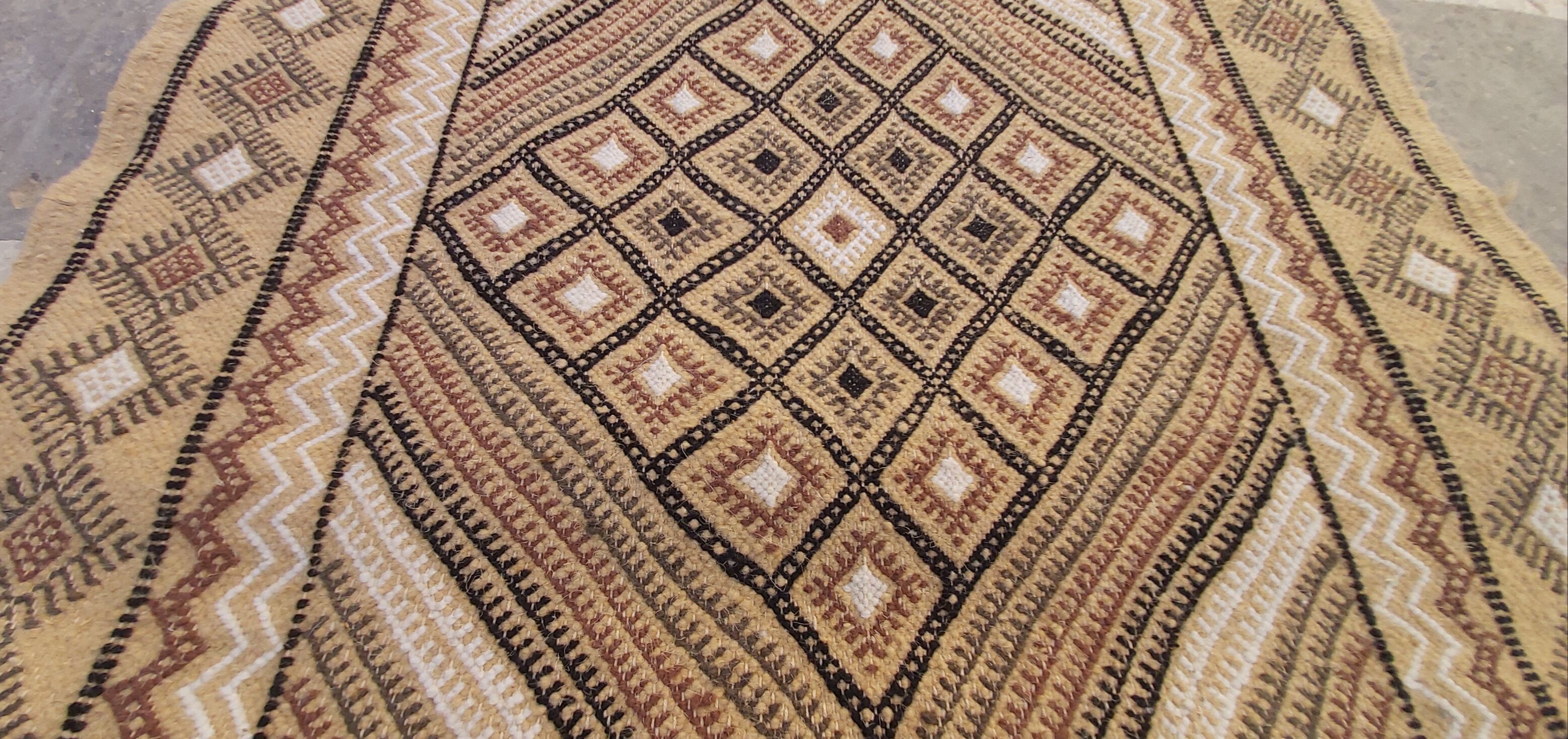 Traditional multi-coloured hallway kilim carpet 280-77cm