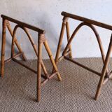 Pair of vintage rattan trestles